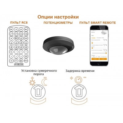 STEINEL Датчик присутствия PD-8 ECO COM1 UP black STEINEL Датчик присутствия PD-8 ECO COM1 UP black